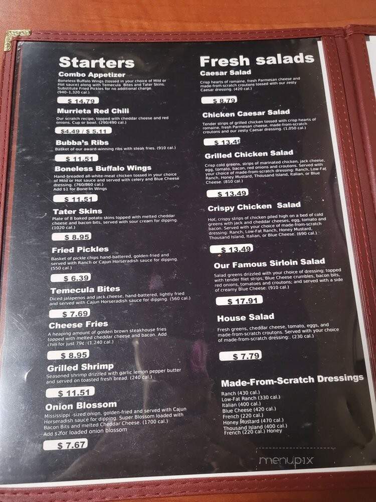 Murrieta Roadhouse Grill - Murrieta, CA menu_pic