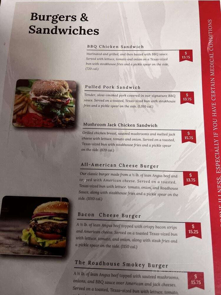 Murrieta Roadhouse Grill - Murrieta, CA menu_pic