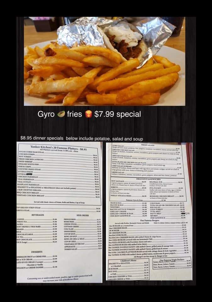 Yankee Kitchen Restaurant - Boardman, OH menu_pic
