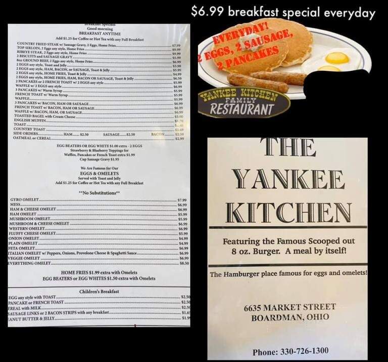 Yankee Kitchen Restaurant - Boardman, OH menu_pic