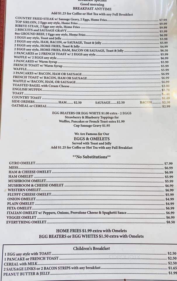 Yankee Kitchen Restaurant - Boardman, OH menu_pic