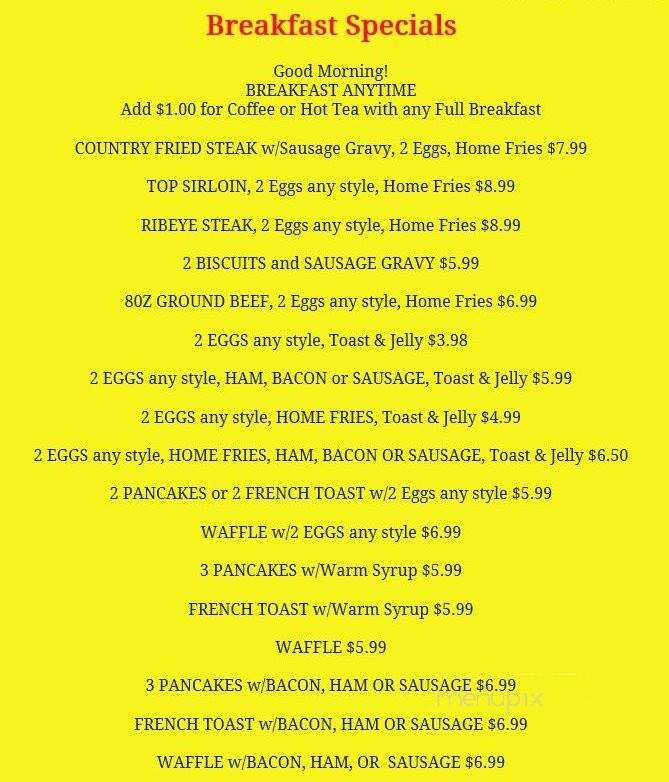 Yankee Kitchen Restaurant - Boardman, OH menu_pic