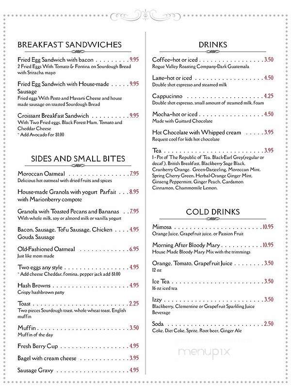 Morning Glory - Ashland, OR menu_pic