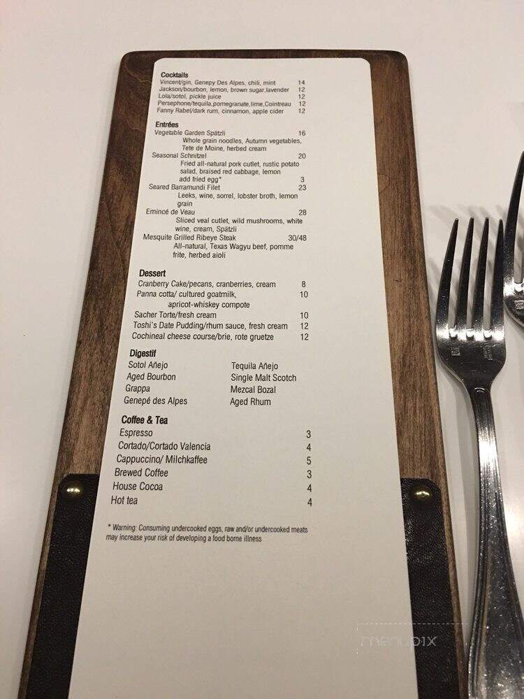 Cochineal - Marfa, TX menu_pic