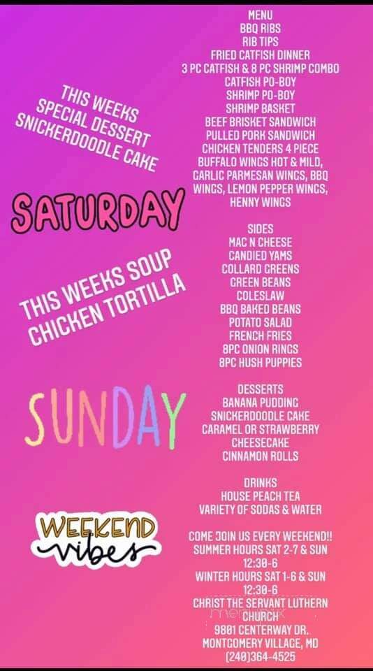 My Cup Runneth Over Southern Cuisine - Montgomery Village, MD menu_pic