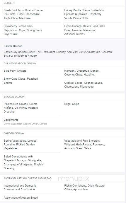 The Restaurant at The Ritz-Carlton, St. Louis - Clayton, MO menu_pic