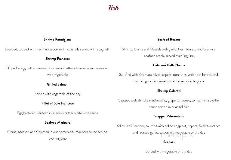 Villa Rosano - Boca Raton, FL menu_pic