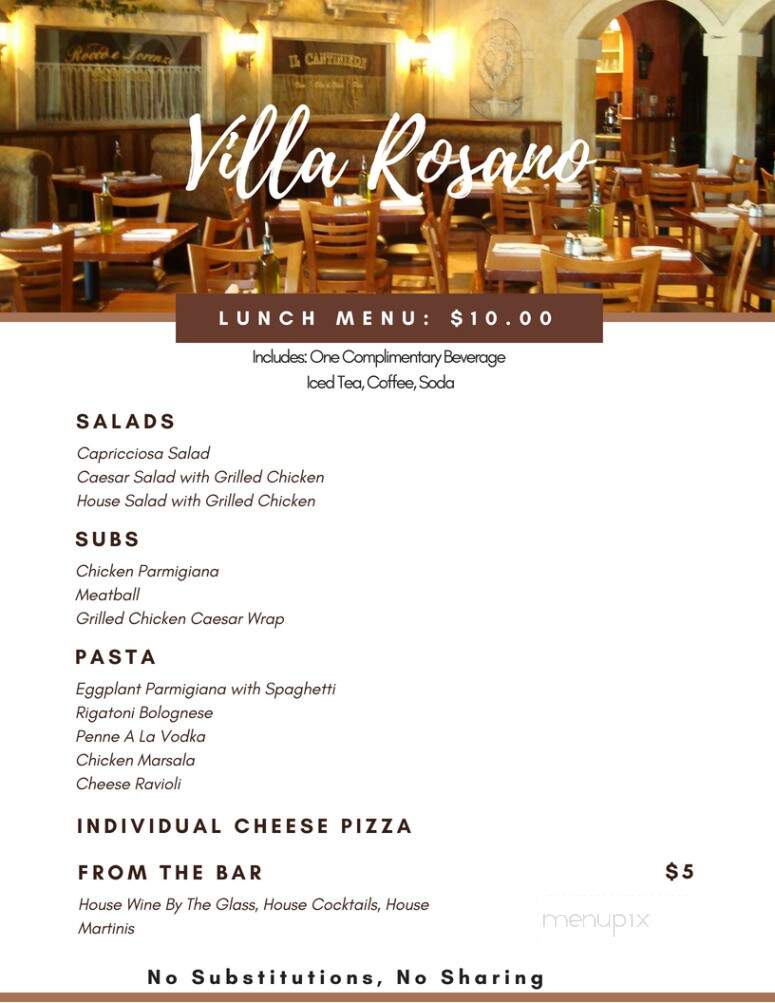 Villa Rosano - Boca Raton, FL menu_pic