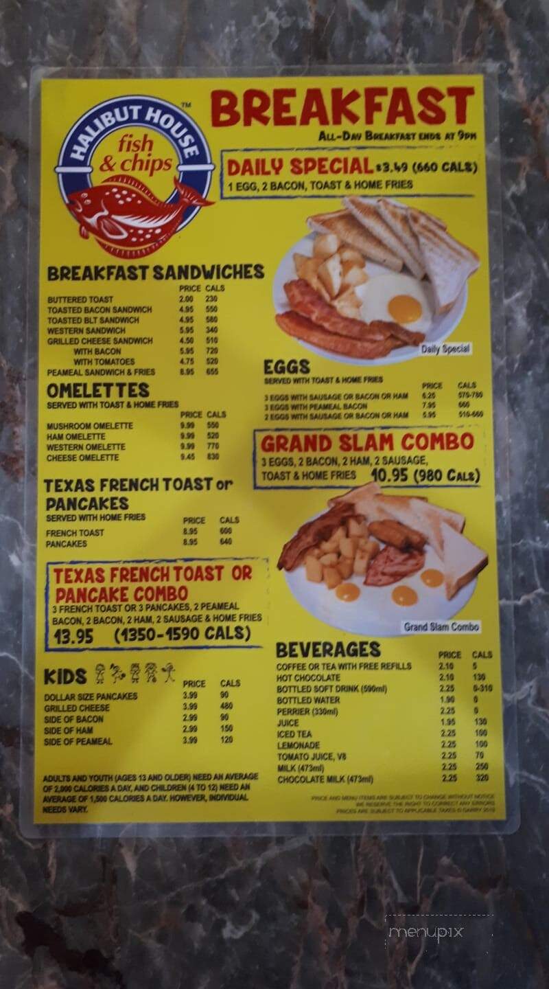 Halibut House - Whitby, ON menu_pic