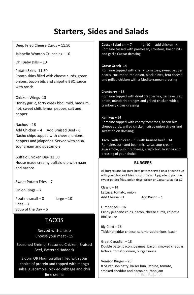 Ash Grove Inn Restaurant & Motel - Barry's Bay, ON menu_pic