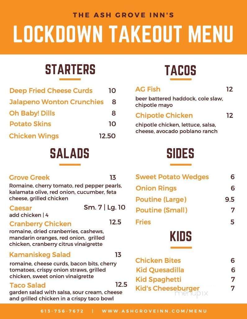 Ash Grove Inn Restaurant & Motel - Barry's Bay, ON menu_pic