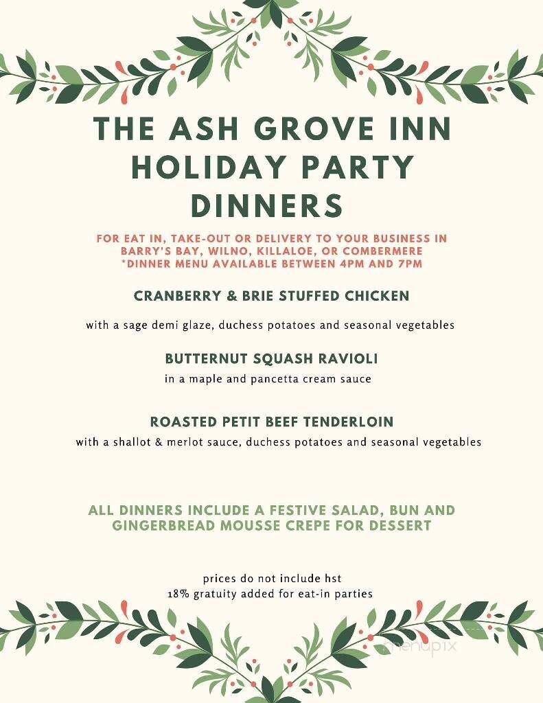Ash Grove Inn Restaurant & Motel - Barry's Bay, ON menu_pic