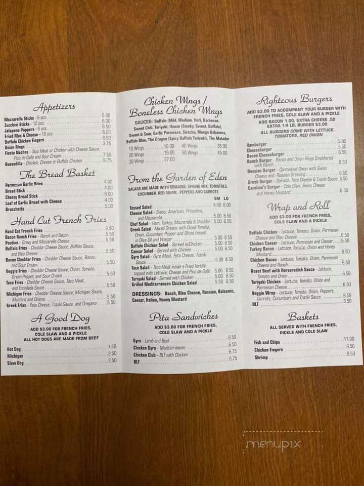 Gino's Pizza - Rouses Point, NY menu_pic