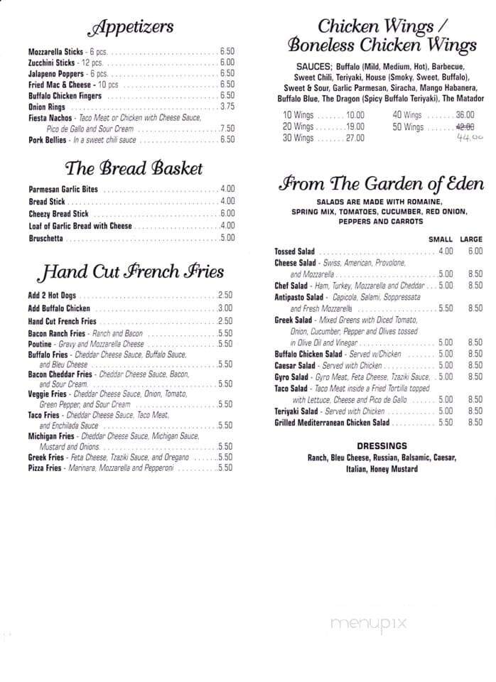 Gino's Pizza - Rouses Point, NY menu_pic