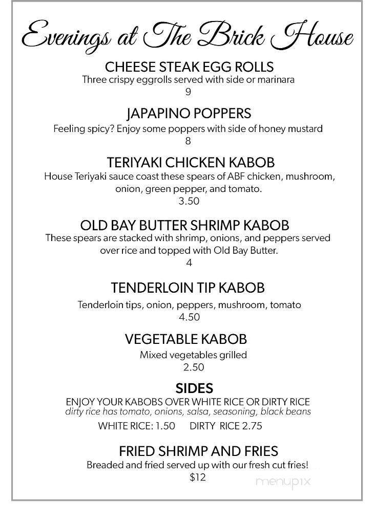Brick House Cafe - Manheim, PA menu_pic