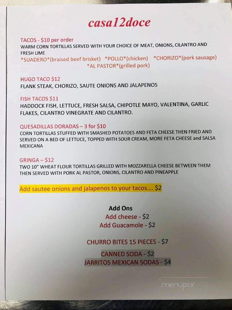 Casa12doce - Sherwood Park, AB menu_pic