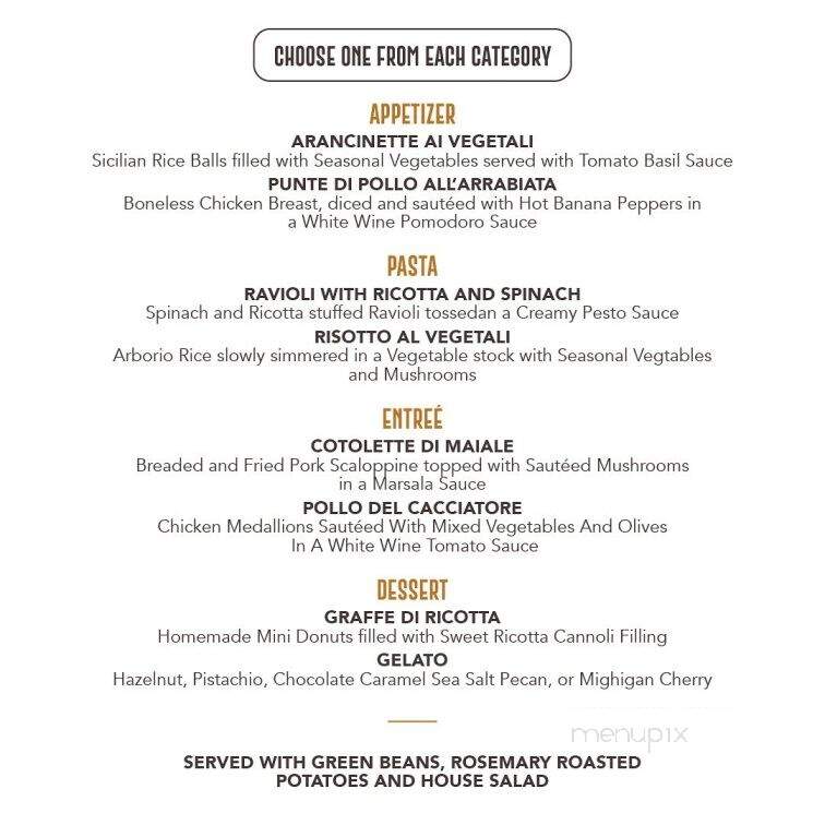 160 Main - Northville, MI menu_pic