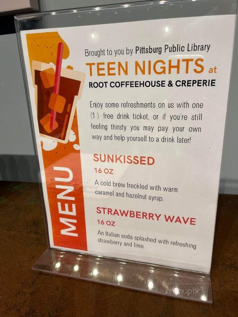 Root Coffeehouse & Creperie - Pittsburg, KS menu_pic