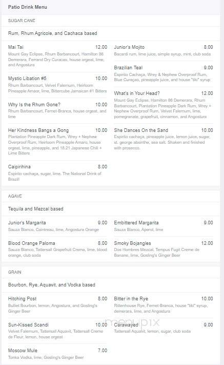 Junior's Bar and Restaurant - River Falls, WI menu_pic