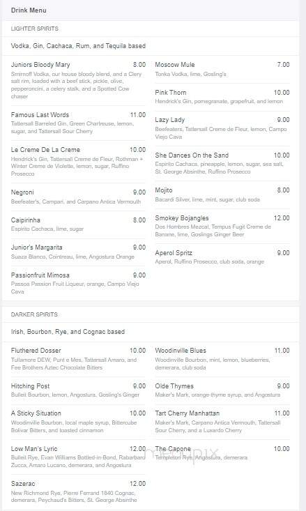 Junior's Bar and Restaurant - River Falls, WI menu_pic