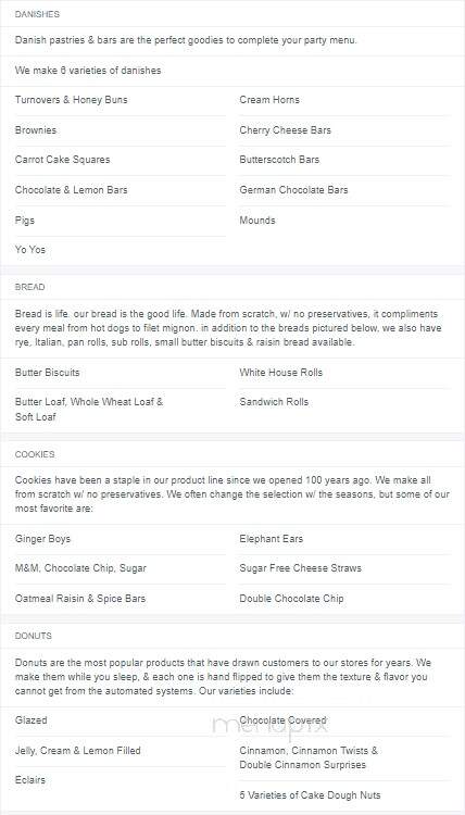 Williams Bakery - Highland Springs, VA menu_pic