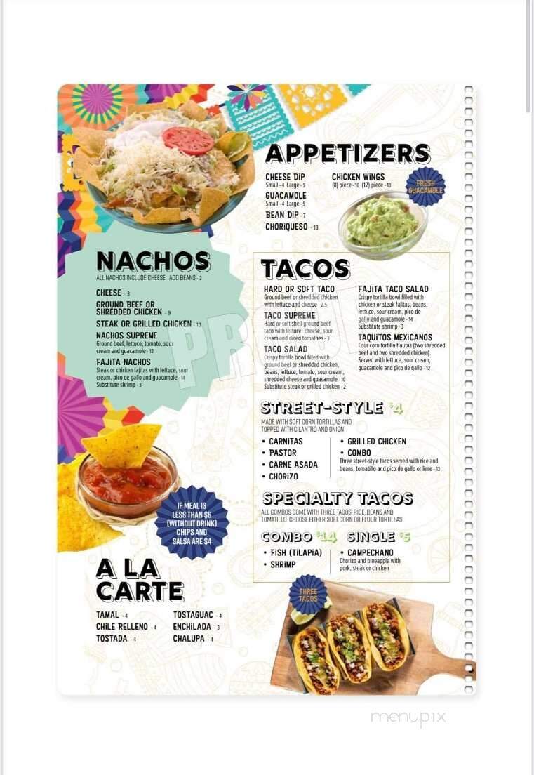 La Fiesta Mexican Restaurant - Morton, IL menu_pic