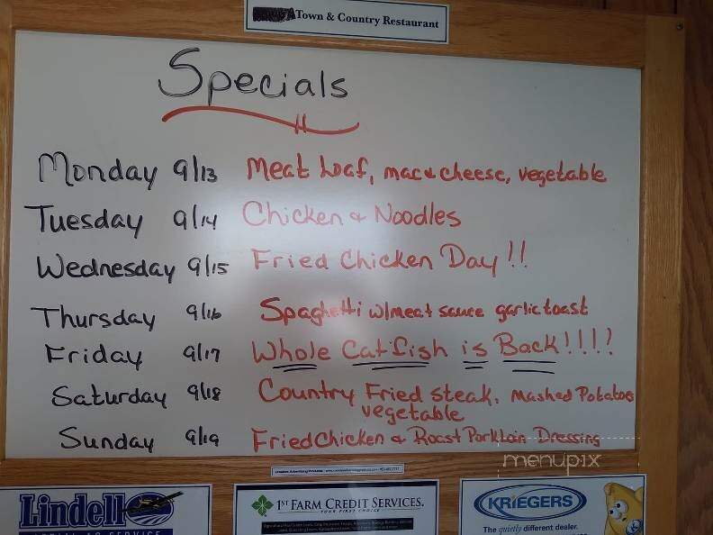 Town & Country Restaurant - Aledo, IL menu_pic