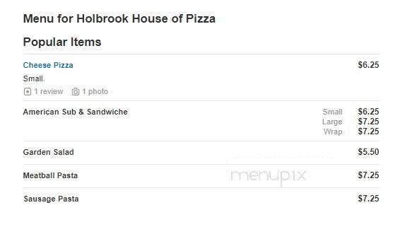 Holbrook House Of Pizza - Holbrook, MA
