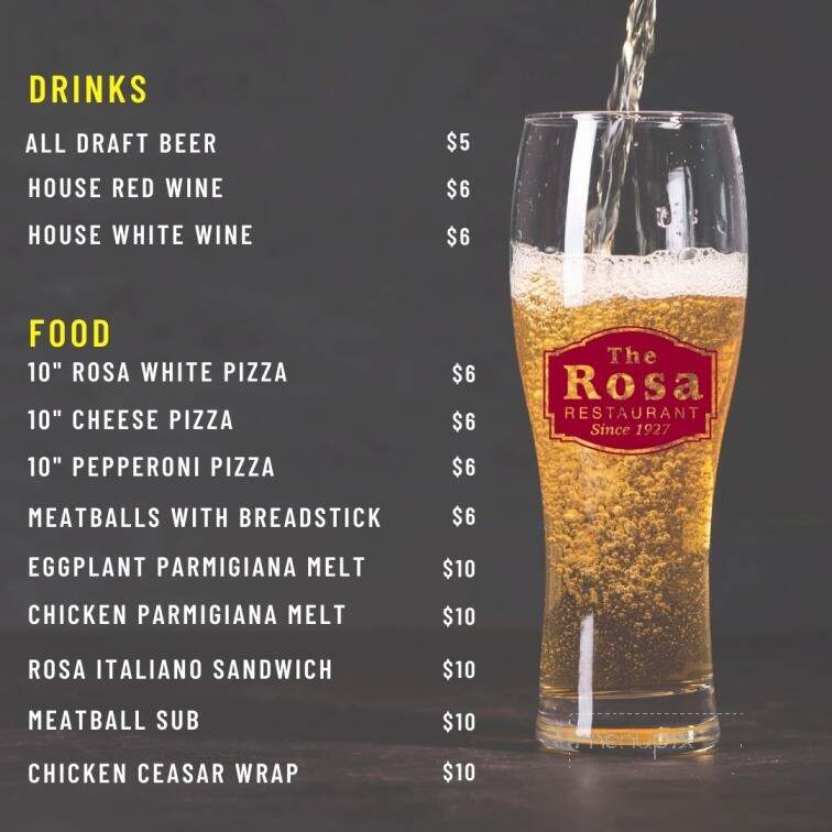 Rosa's Restaurant - Portsmouth, NH menu_pic