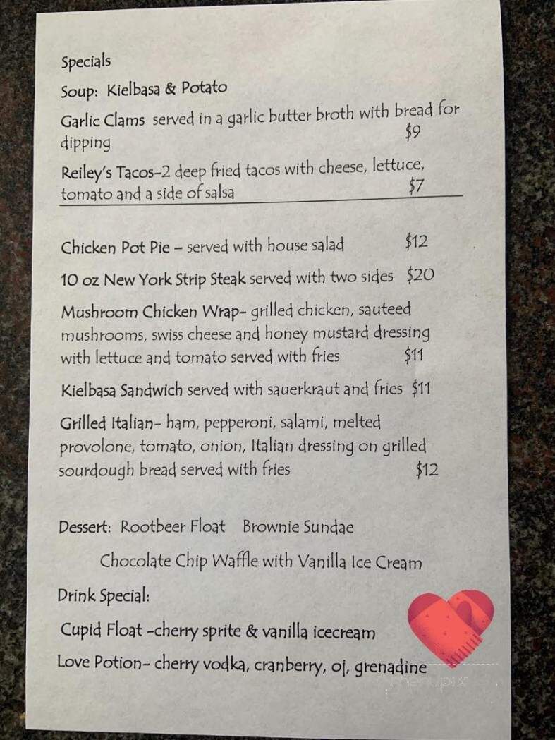 Reiley's Pub - Jim Thorpe, PA menu_pic