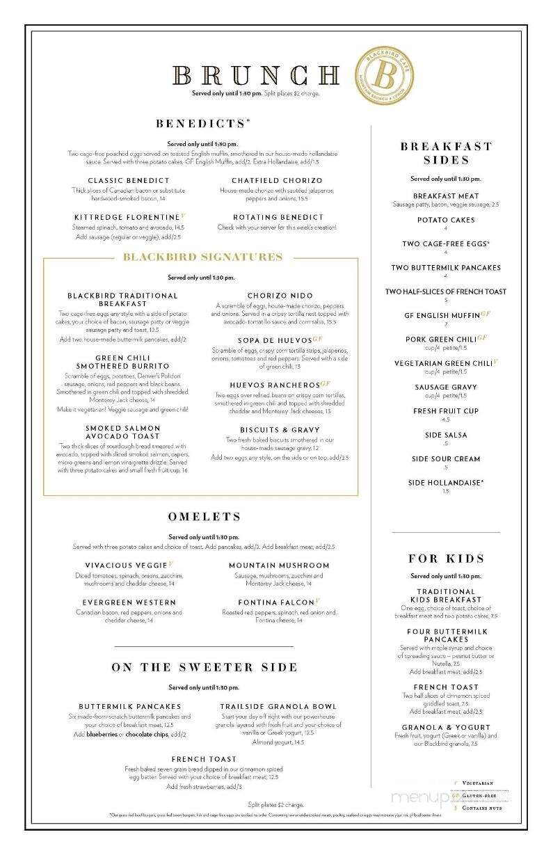 Blackbird Cafe & Tavern - Evergreen, CO menu_pic