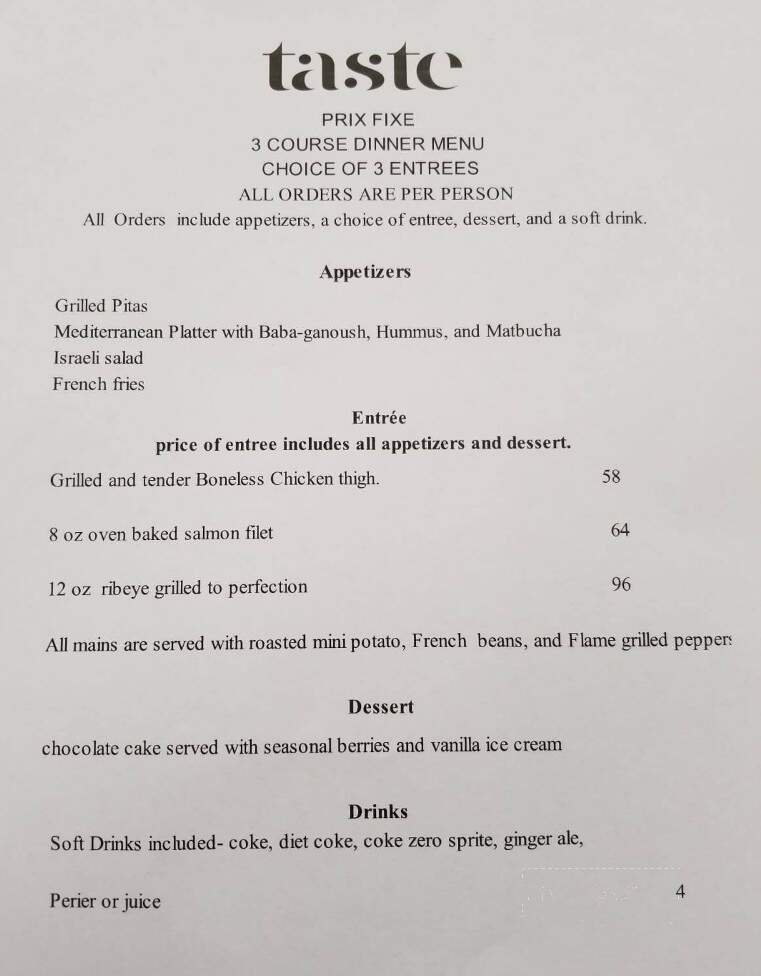 Taste - Niagara Falls, ON menu_pic