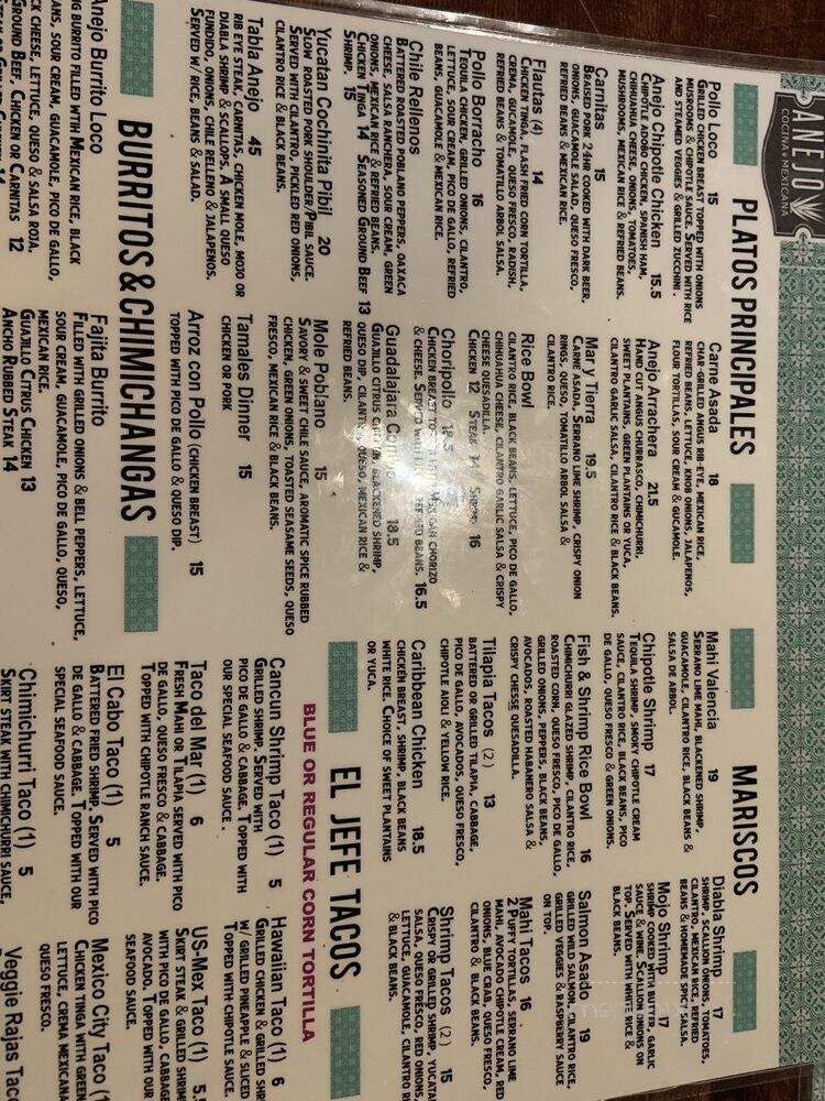 Anejo Cocina Ponte Vedra - Ponte Vedra Beach, FL menu_pic