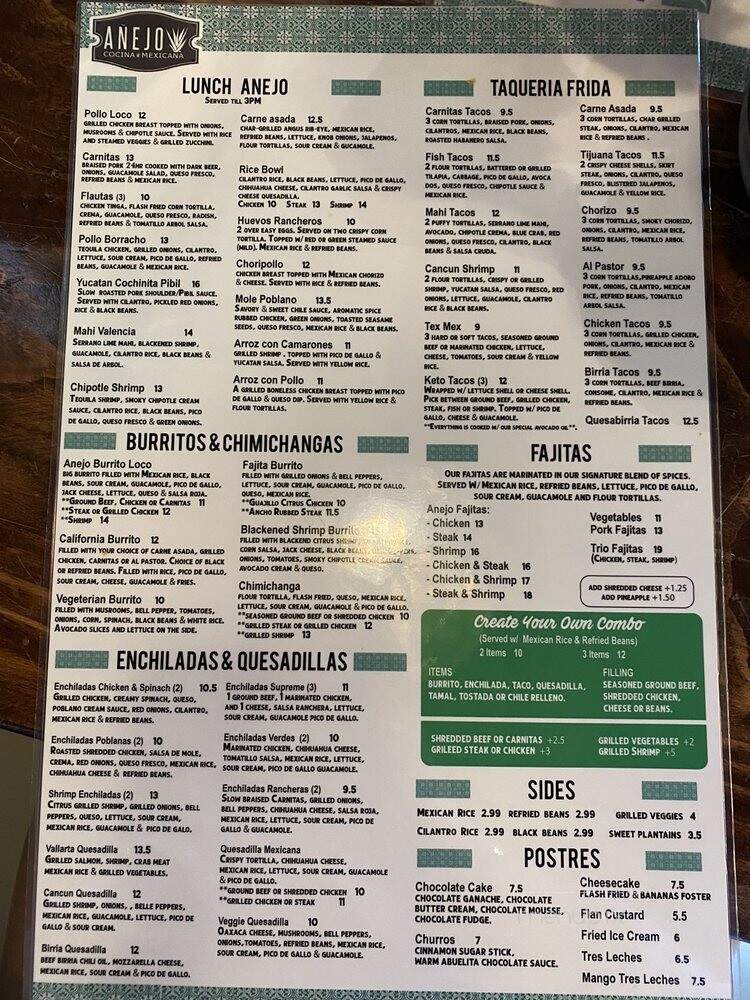 Anejo Cocina Ponte Vedra - Ponte Vedra Beach, FL menu_pic