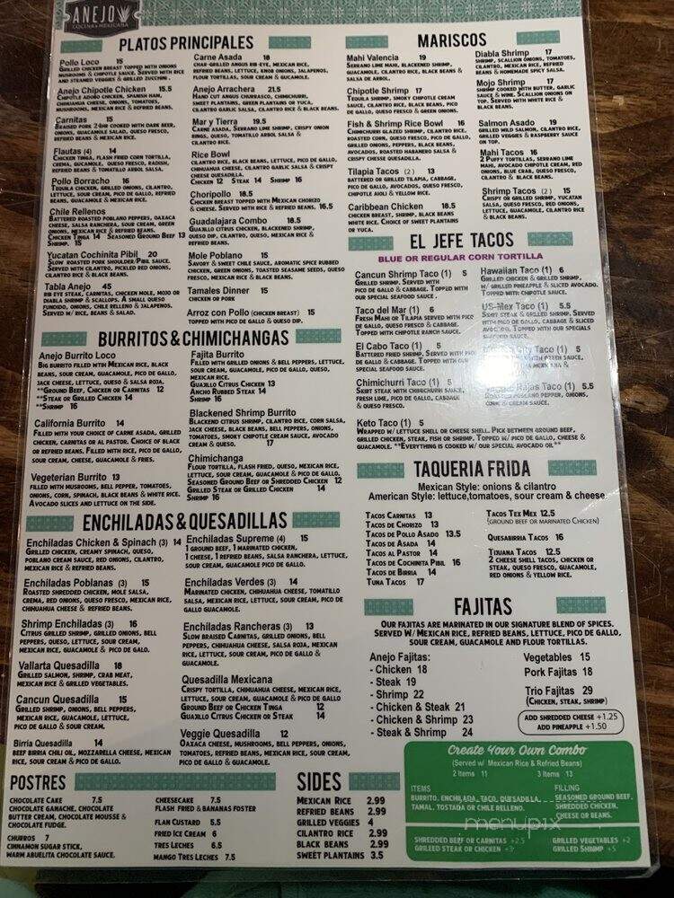 Anejo Cocina Ponte Vedra - Ponte Vedra Beach, FL menu_pic