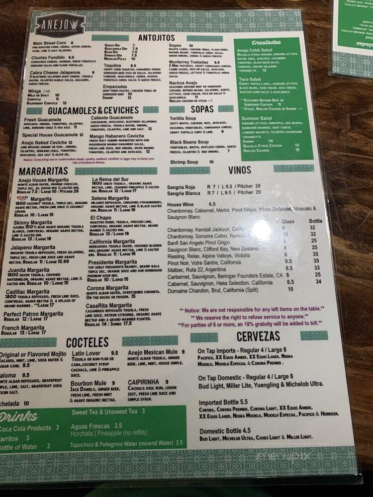 Anejo Cocina Ponte Vedra - Ponte Vedra Beach, FL menu_pic