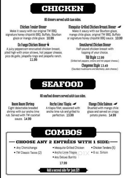 Tumbleweed Southwest Grill - Newark, OH menu_pic