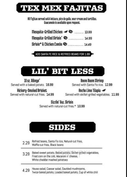 Tumbleweed Southwest Grill - Newark, OH menu_pic