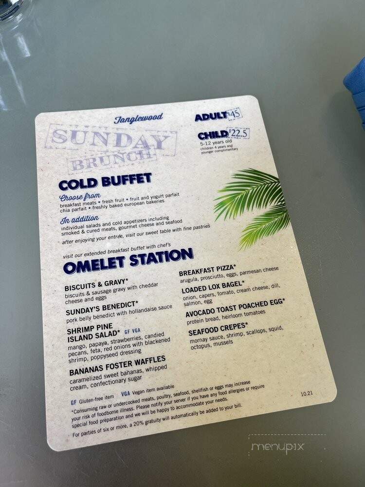 Tanglewood at Hyatt Regency Coconut Point - Bonita Springs, FL menu_pic