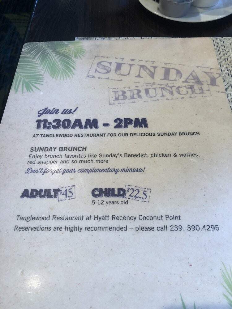 Tanglewood at Hyatt Regency Coconut Point - Bonita Springs, FL menu_pic