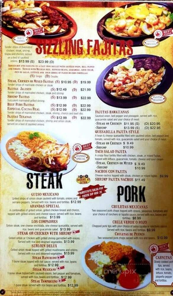 Cocina Real - Lawrenceburg, TN menu_pic