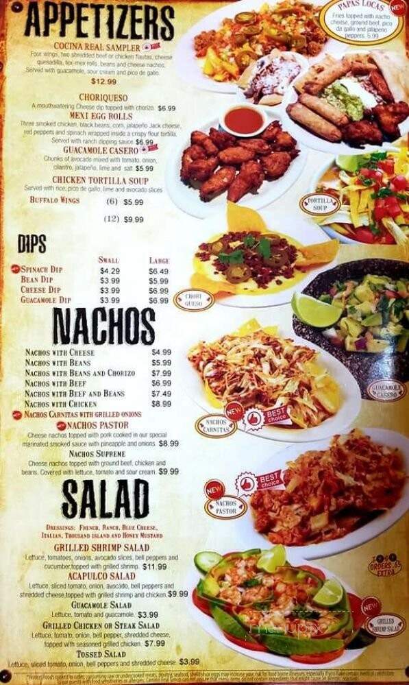 Cocina Real - Lawrenceburg, TN menu_pic