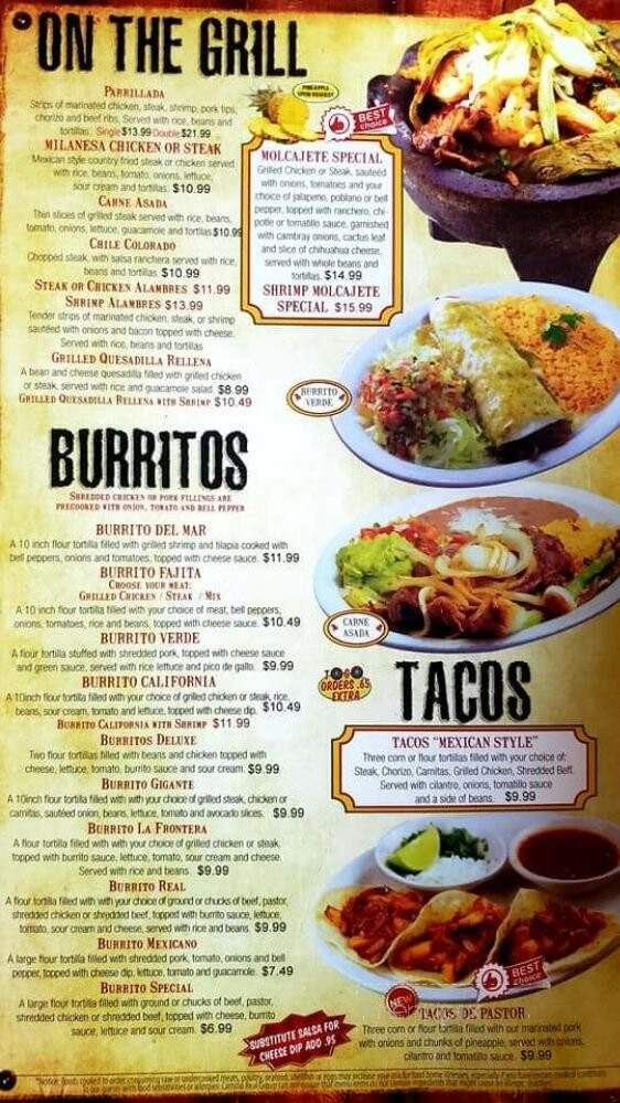 Cocina Real - Lawrenceburg, TN menu_pic