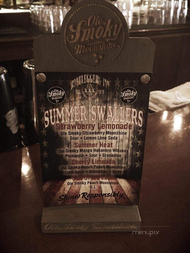 Bootleggers Inn - Nashville, TN menu_pic