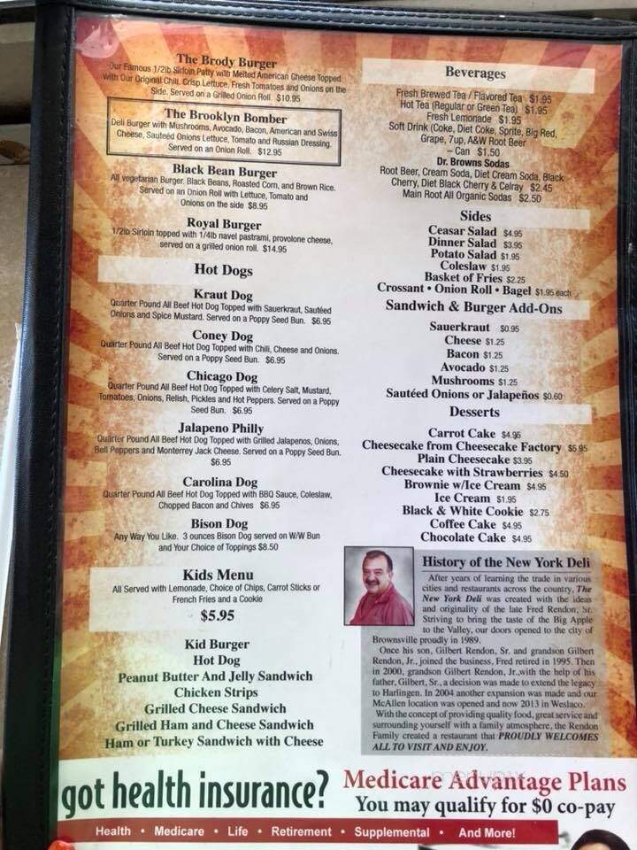 New York Deli - Brownsville, TX menu_pic
