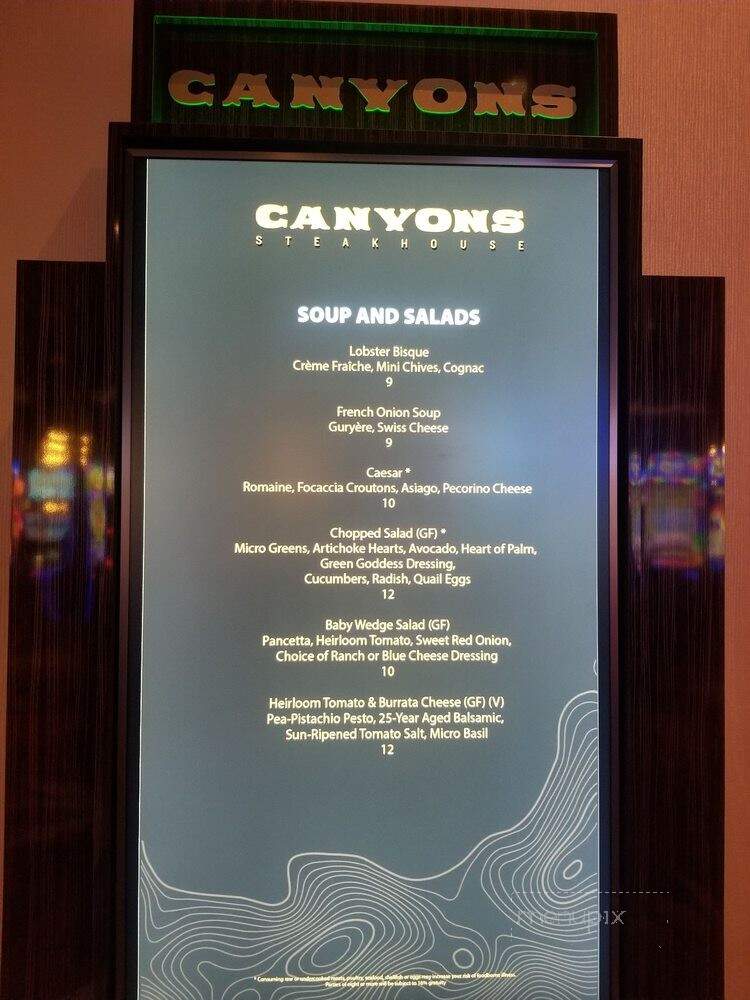 Soboba Steakhouse at Soboba Casino - San Jacinto, CA menu_pic