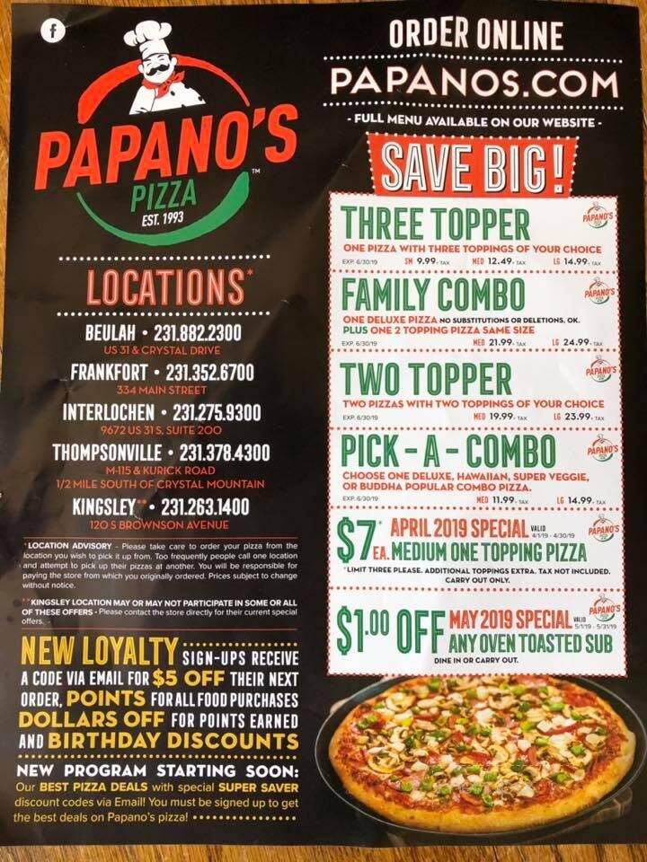 A Papano's Pizza - Beulah, MI