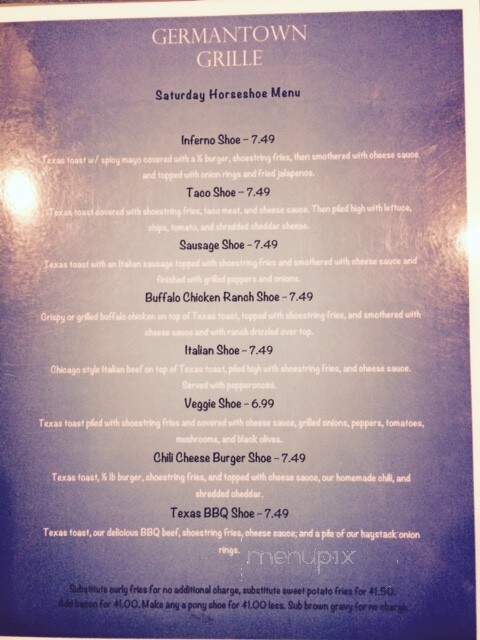 Germantown Grille - Metamora, IL menu_pic