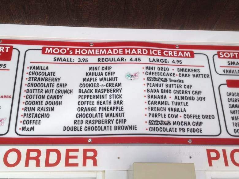 Moo's Place Homemade Ice Cream - Derry, NH menu_pic