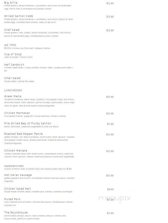 Allegheny Grille - Foxburg, PA menu_pic